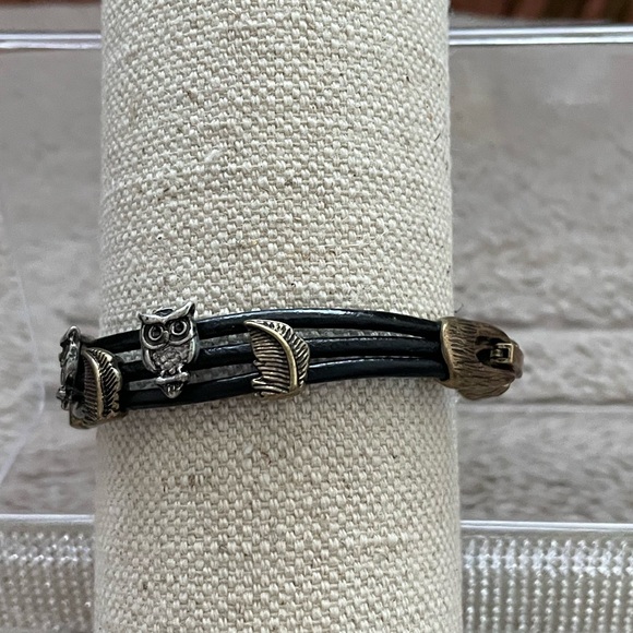 Owl Design Black and Gold or Brown and Silver Bracelet - Choose 1! - Picture 7 of 13